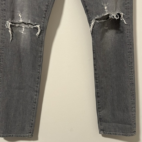 AGOLDE Gray Ripped Straight Leg Jeans Size 32 - Picture 2 of 5